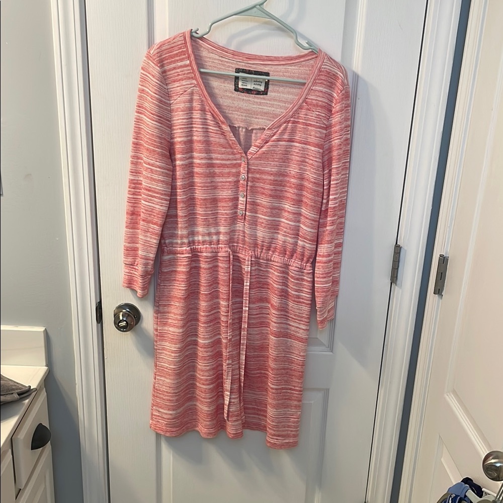 Striped Pink Button-Down Dress
